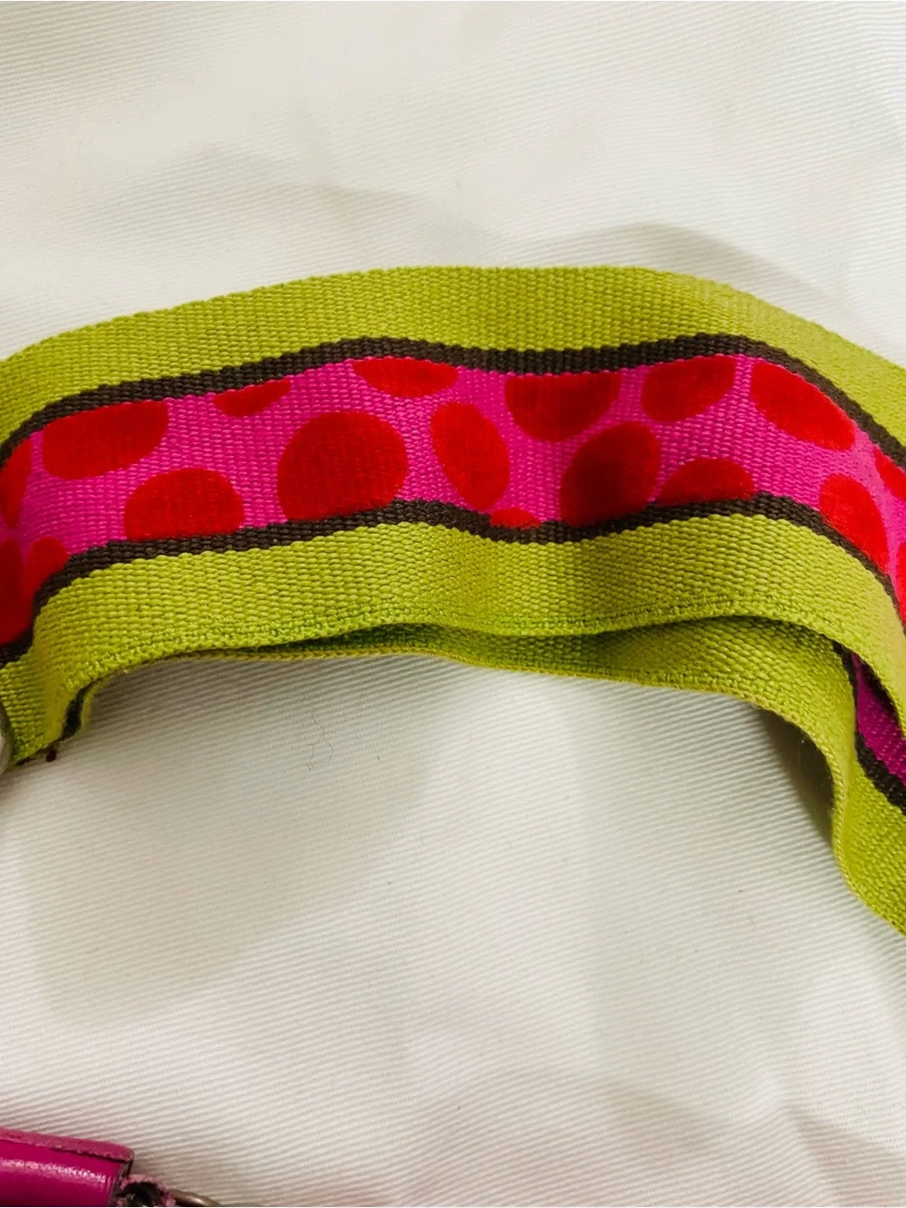 Agatha Ruiz De La Prada Red Leather Crossbody with Lime Green and Pink Strap - Picture 3 of 5